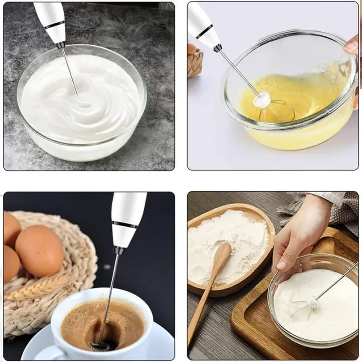 USB Rechargeable Double Whisk Milk Frother – 3-Speed Electric Hand Mixer