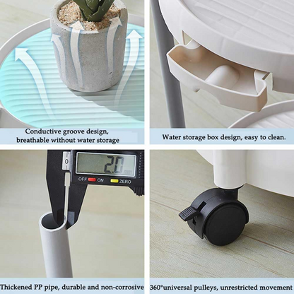 Nordic Style Multi-Layer Plant Stand with Wheels – Modern Indoor & Outdoor Flower Display Shelf