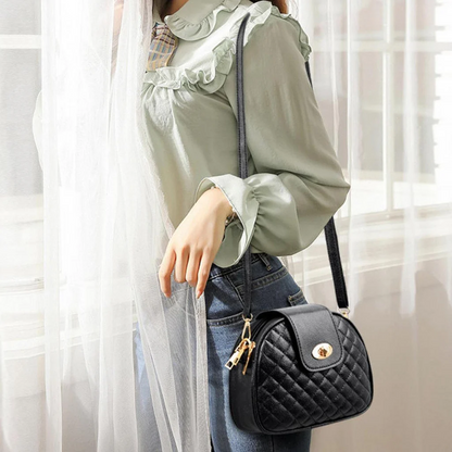 Women's Diamond-Pattern Small Shoulder Bag – Stylish Three-Layer Rectangular Crossbody Purse