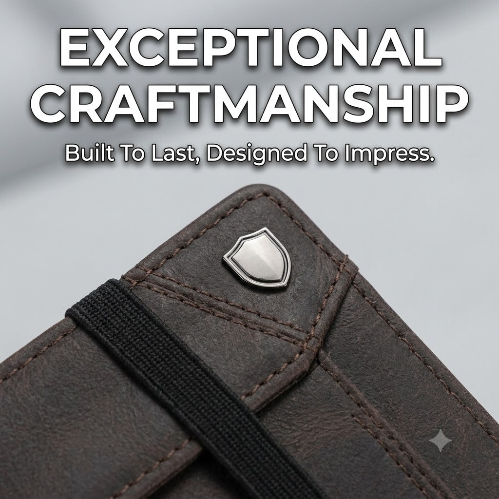 Slim RFID Men's Wallet – Crazy Horse PU Leather Smart Wallet with Elastic Strap & Zip Coin Pocket